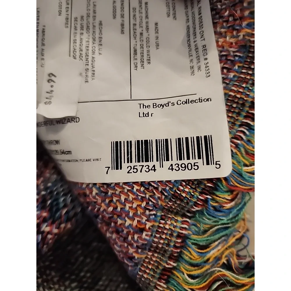 Boyds Bears Wizard of Oz Throw Blanket 50x70 Afghan Tapestry Frills Wonderful